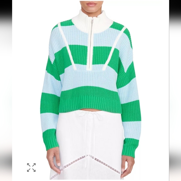 New!Staud Cropped Hampton Rugby Striped Women's Sweater Y2K Trendy Cottagecore